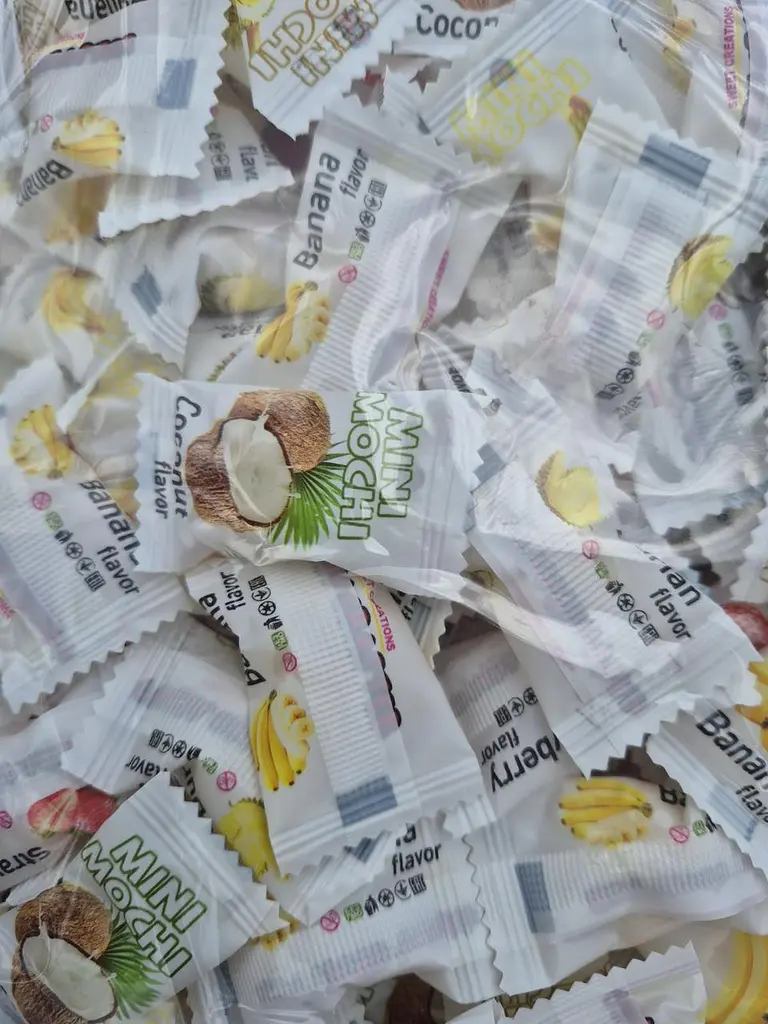MINI MOCHI міні мочі жувальна желейна цукерка мікс полуниця кавун кокос банан 1 кг - фото 3