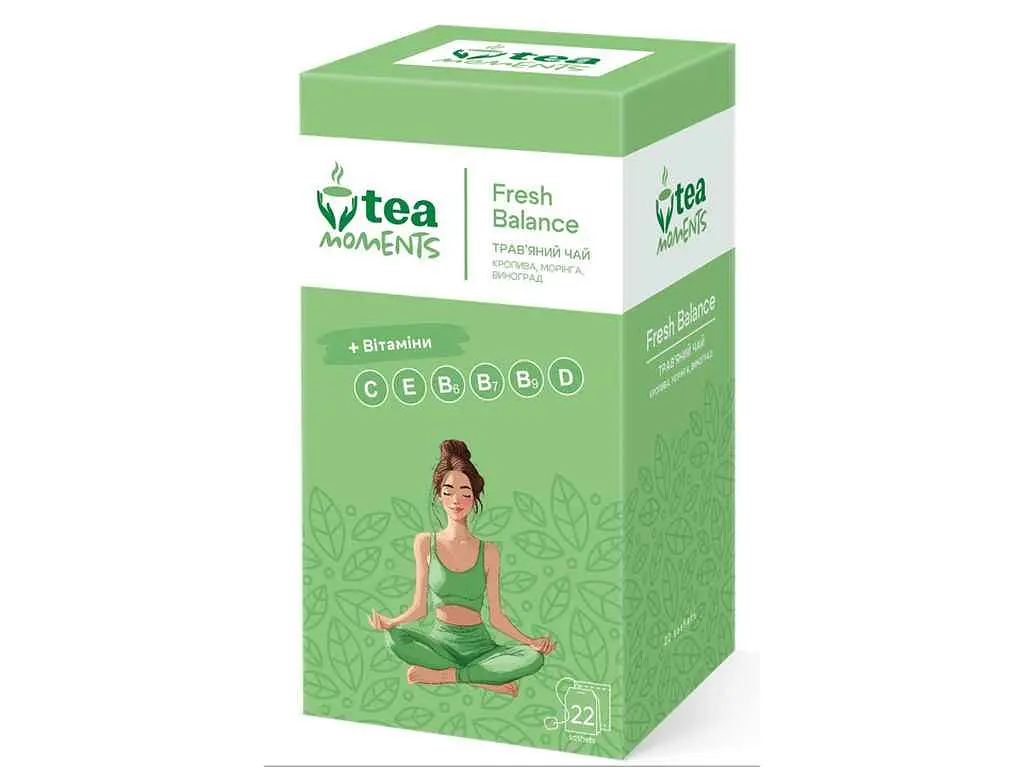 Чай фасований фруктовий та трав'яний TEA MOMENTS "Fresh Balance" 1,8 г ароматизований 22 пакетиків