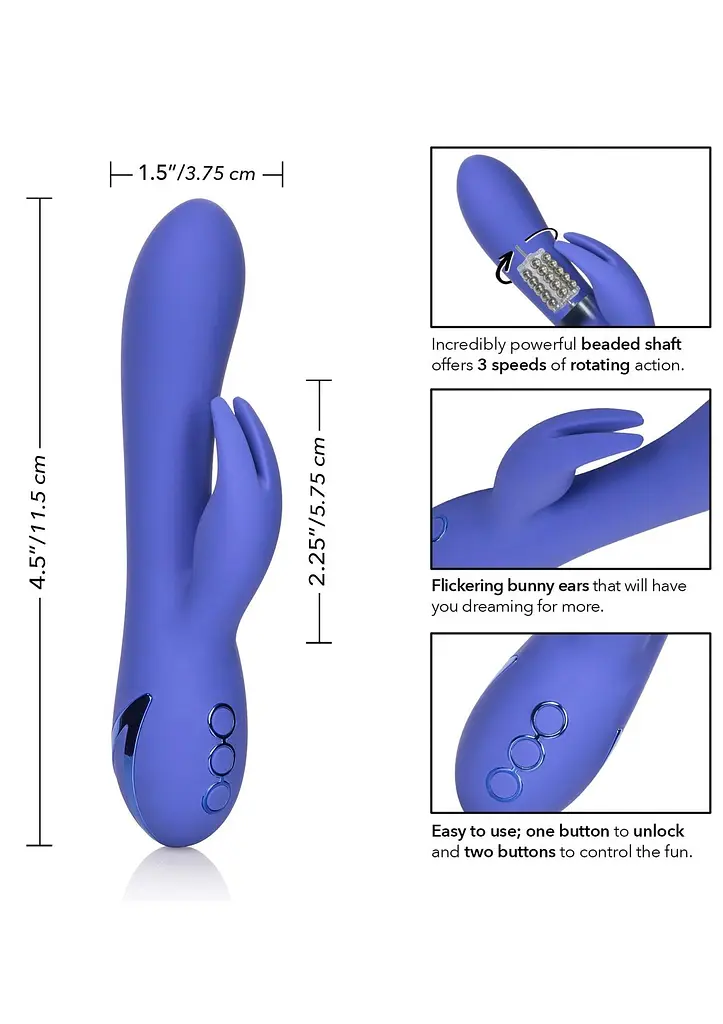 Вибратор-кролик CalExotics California Dreaming Beverly Hills Bunny 20.3 см синий - фото 5