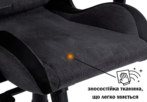 Геймерське крісло GT Racer чорне з темно-сірим (X-8005 Dark Gray/Black Suede) - фото 7