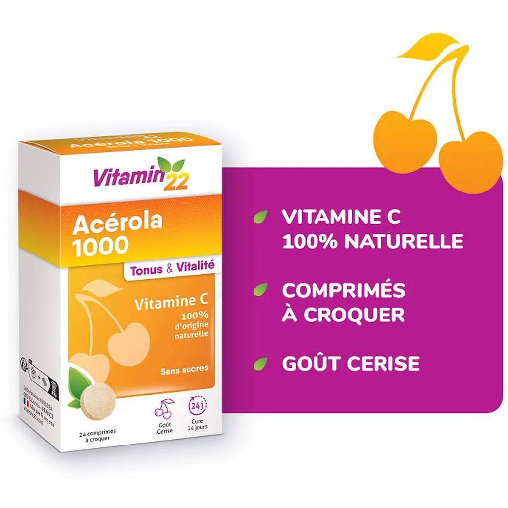 Ацерола Vitamin'22 1000 мг 24 жувальних таблетки - фото 2