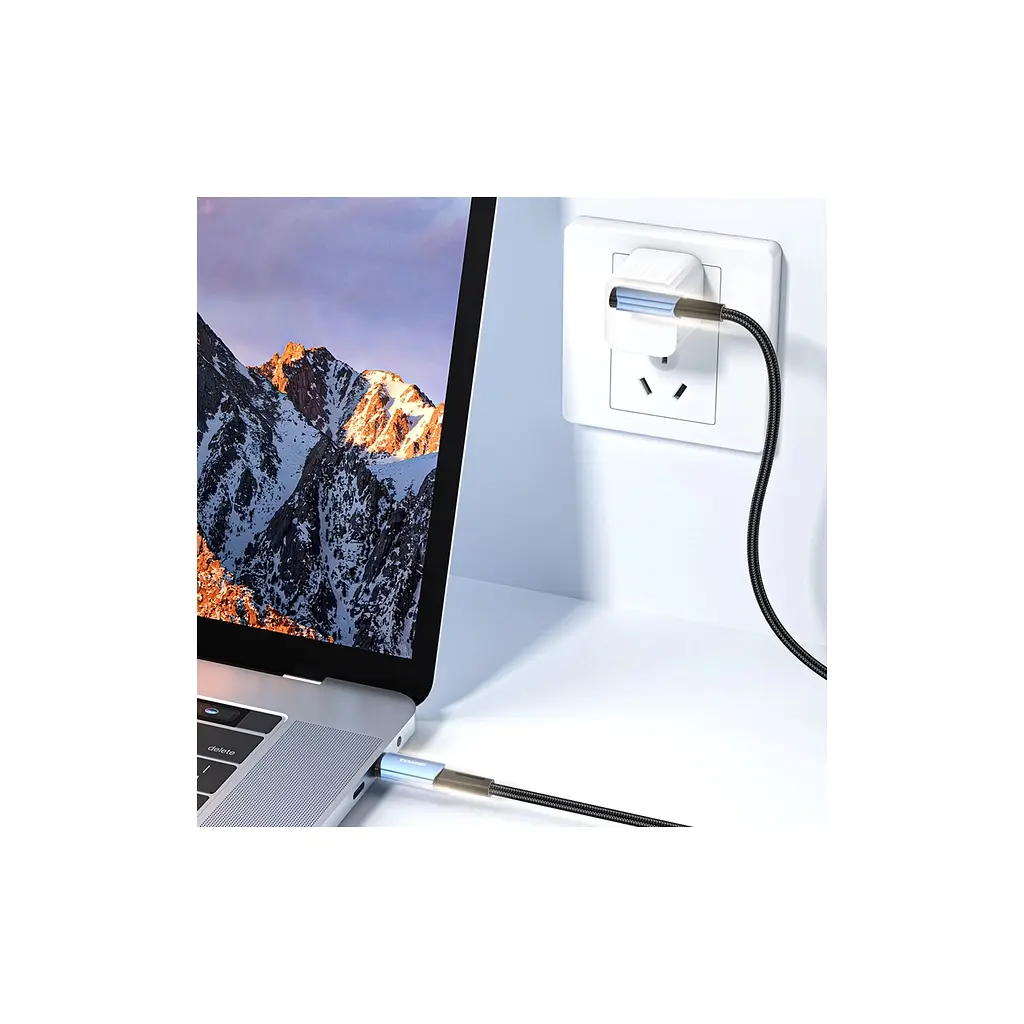 Дата кабель USB-C to USB-C 2.0m 100W 90° corner black Essager (EXCTT1-CGWTA01) - фото 3