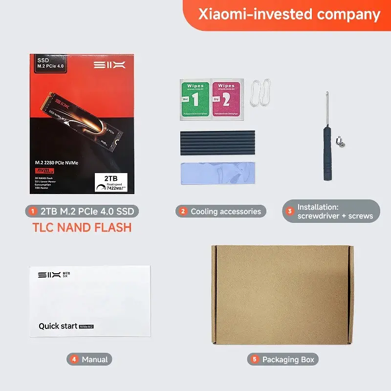 Накопичувач SSD NVMe Xiaomi SIX X7400 Pro 2 Tb M.2 2280 PCIe 4.0 x4 7422/6586Mb/s - фото 7