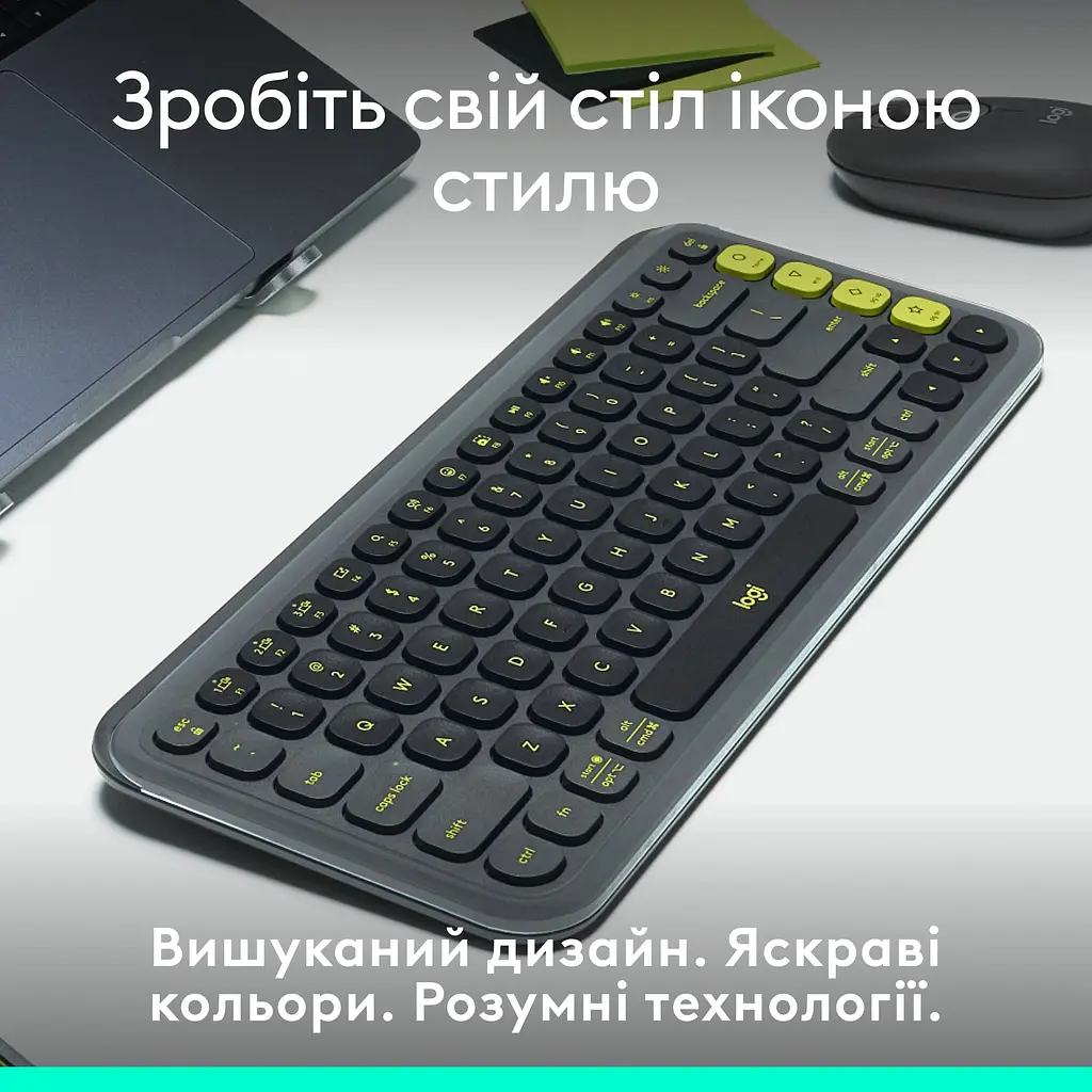 Клавiатура бездротова Logitech Pop Icon Keys Graphite (920-013157) - фото 3
