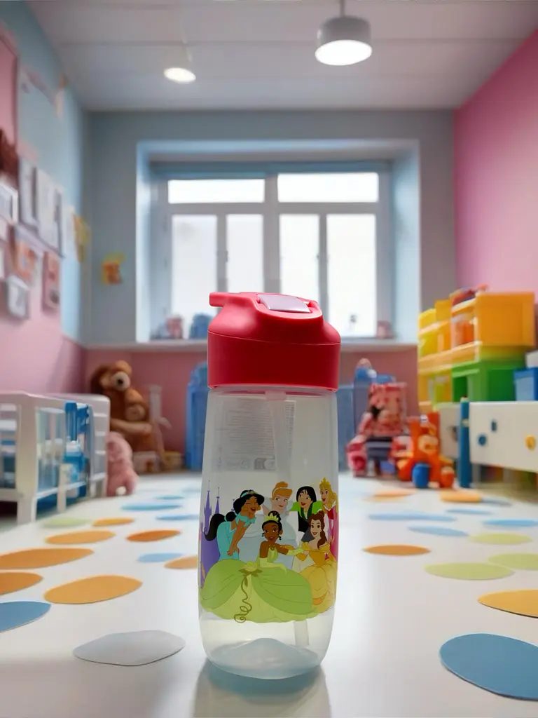 Pepco Дитяча пляшка для води з трубочкою, принцеси Disney, 450 мл - фото 3