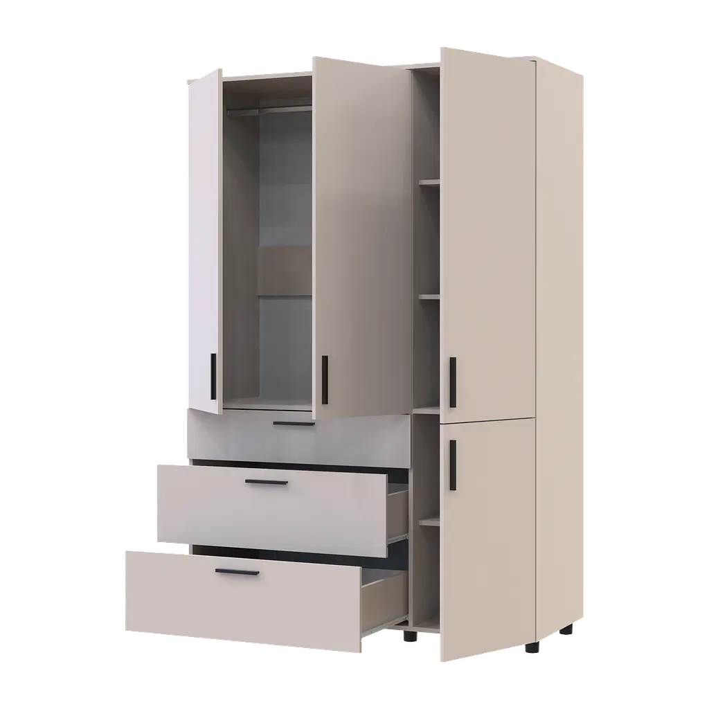 Шафа для одягу Doros Торн Кашемір 3 ДСП/3Ш (штанга) 135х51.6х200 (44900497) - фото 2