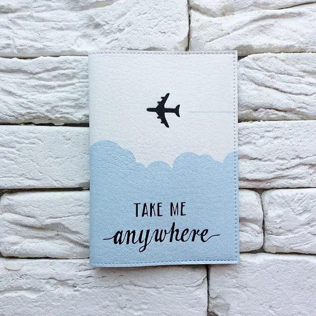 Обкладинка для паспорта Take me anywhere 2 (блакитний) - фото 2