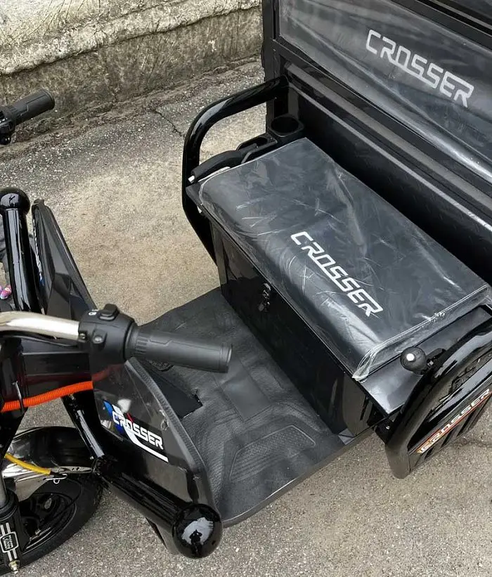 Вантажний електроскутер-самоскид триколісний CROSSER Cargo 16"  (1200W 60V, 58Ah) Сірий - фото 9