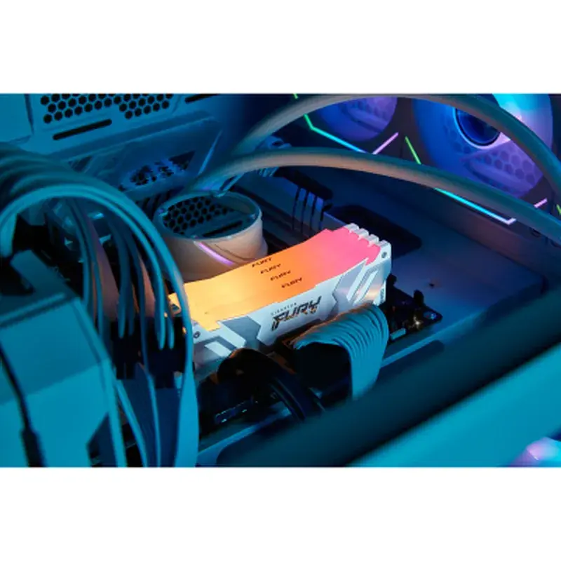Модуль пам'яті для комп'ютера DDR5 48GB (2x24GB) 8000 MHz Renegade RGB White/Silver Kingston Fury (ex.HyperX) (KF580C38RWAK2-48) - фото 7