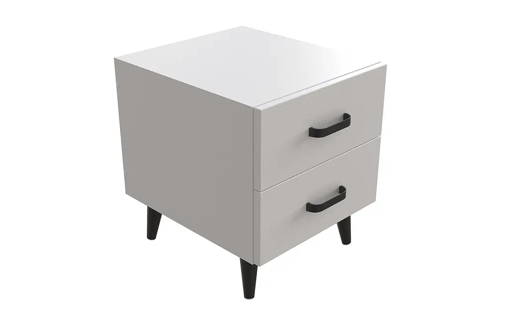 Тумба Вива 2 на конусных ножках Ferrum-decor 41x35x40 Черный металл ДСП Белый 16 мм (FRD-106815) - фото 2