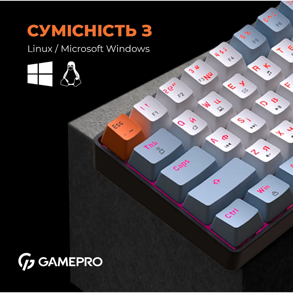 Клавиатура GamePro Red с Hot-Swap RGB Black проводная механическая (MK130R) - фото 6