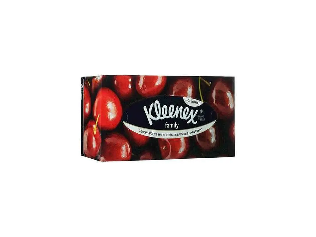 Серветки косметичні KLEENEX 150шт в коробці Фемілі