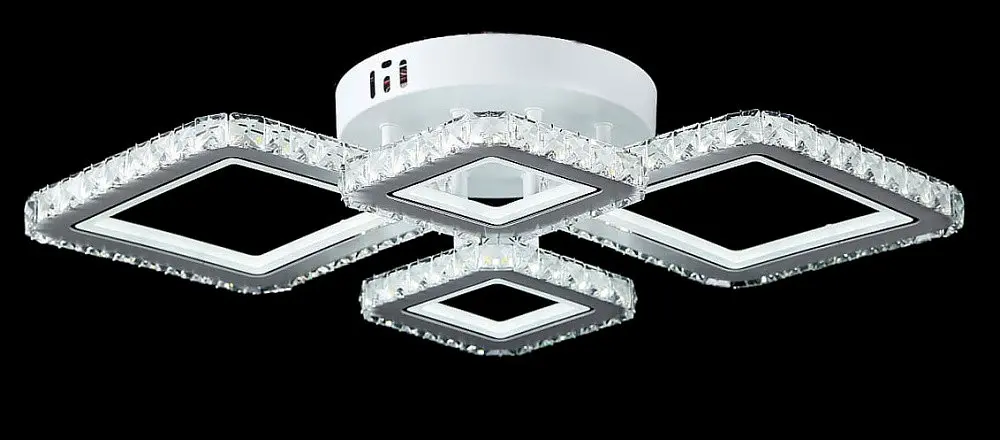 Елегантна стельова LED-люстра з кришталевими гранями LK2326/2+2 LED (WT) - фото 3