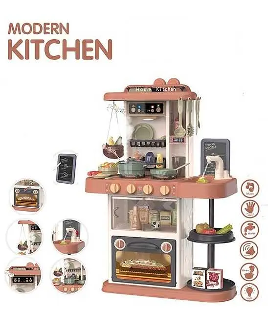 Дитяча кухня 889-184 Modern Kitchen 43 предмети світло звук вода пара в коробці (6903317259410) - фото 3