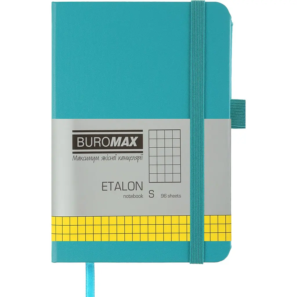 Книга записная Buromax Etalon в клеточку 140х95 мм бирюзовая 96 листов (BM.296160-06) - фото 1