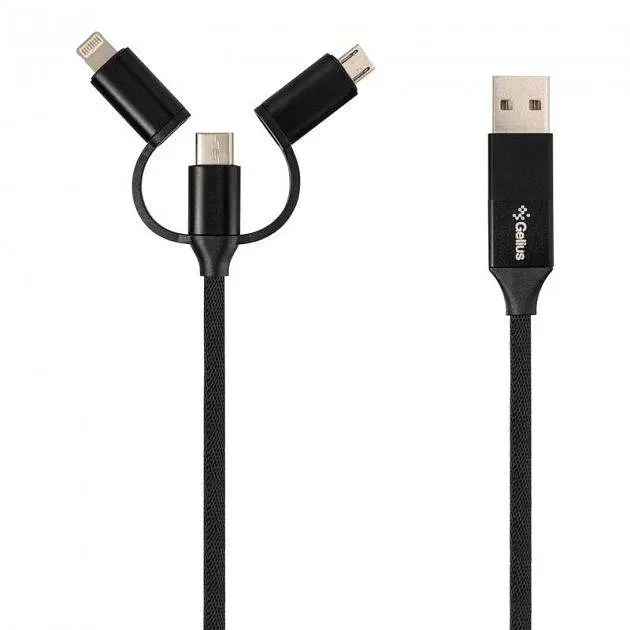 USB кабель Gelius Pro Unimog 5in1 2А 1 м GP-UC510 Black - фото 3