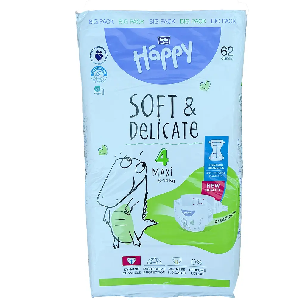 Підгузки Bella Baby Happy Soft Delicate 4 Maxi (8 - 14 кг), 62 шт