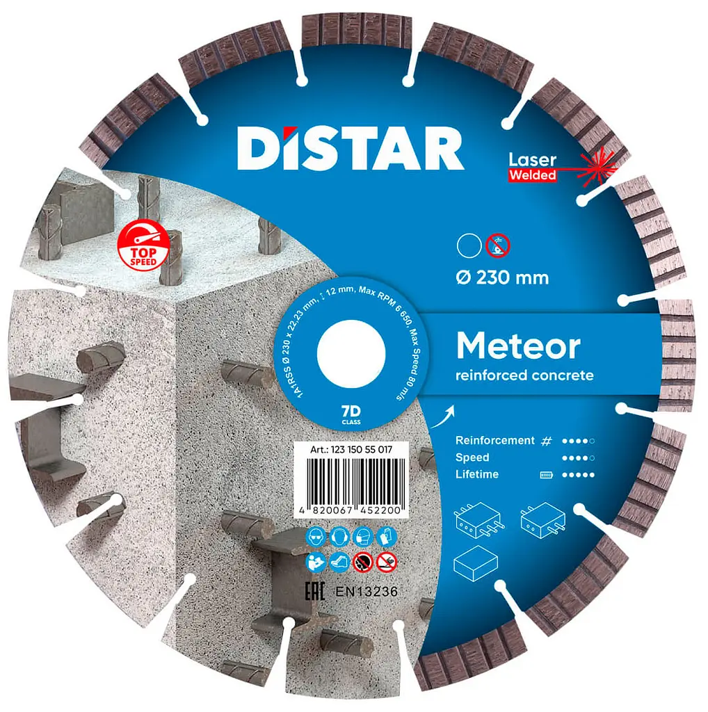 Алмазний диск по армованому бетону Distar Meteor 1A1RSS 230x2.6x22.23 мм