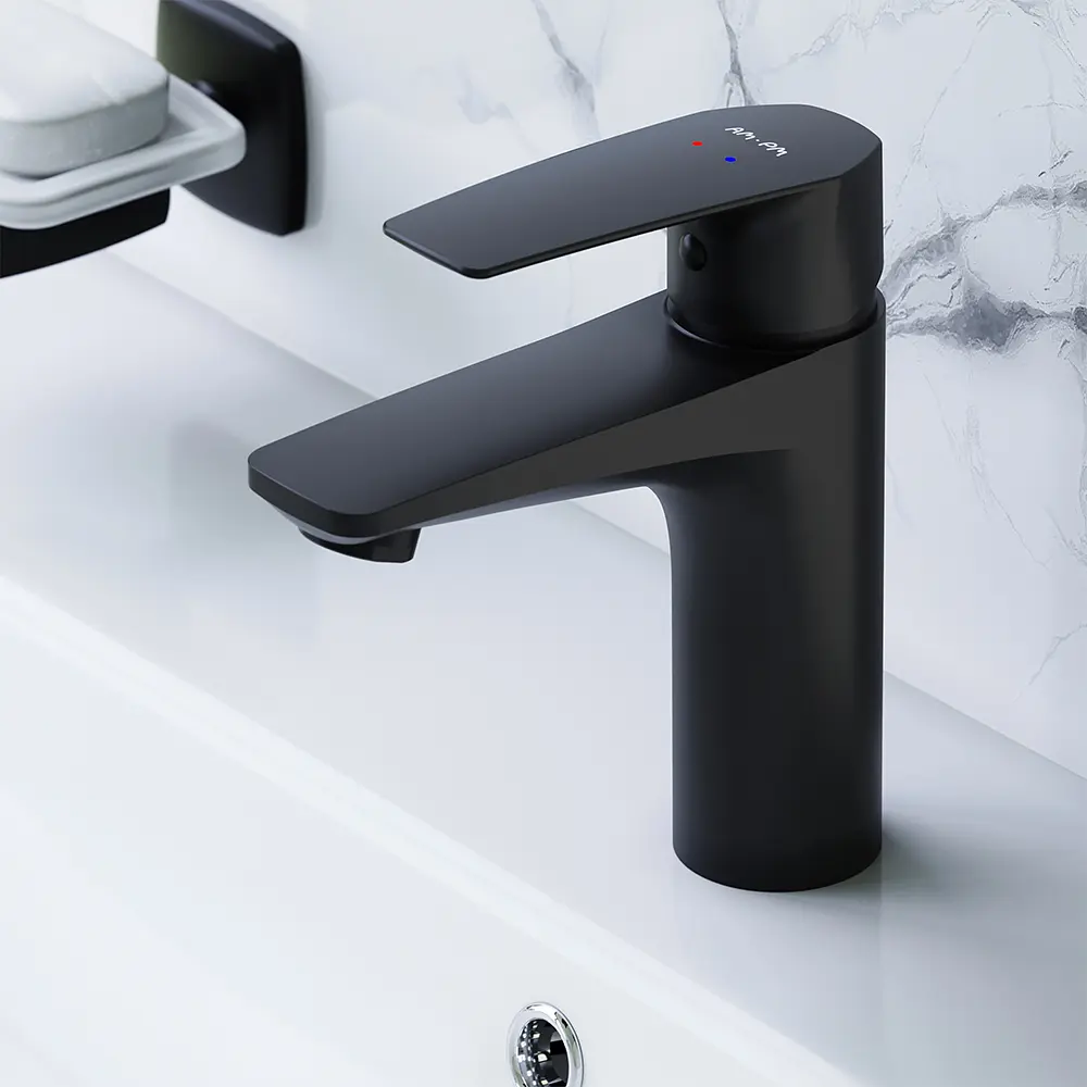 Смеситель для раковины AM.PM Gem черный F90E02122 - фото 2