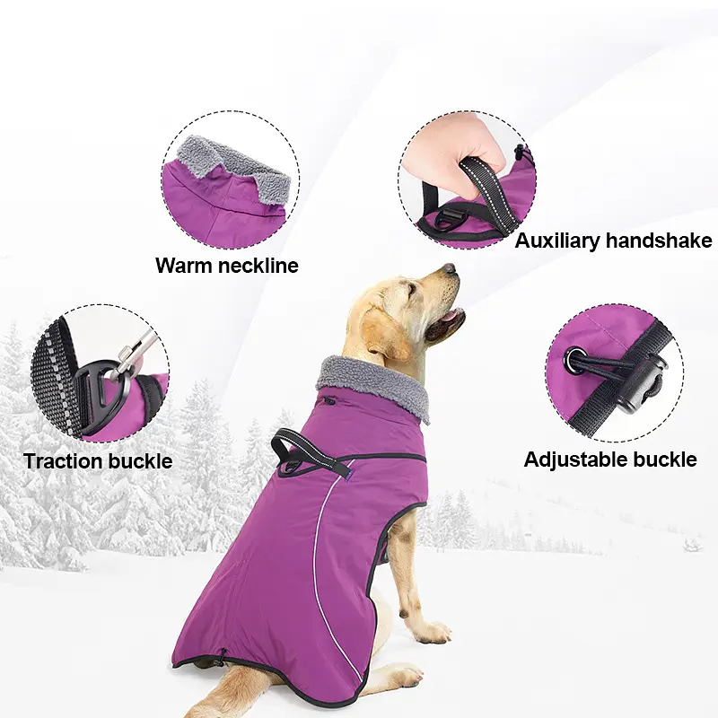 Водонепроникне зимове пальто для собак Wan Talk Purple Dog Coat, 2XL - фото 4