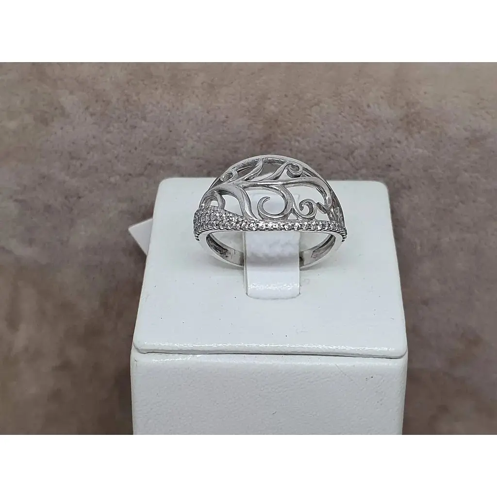 Срібне кільце Агні АРОМАТ з фіанітами. 1179/1Р-CZ 18 - фото 5