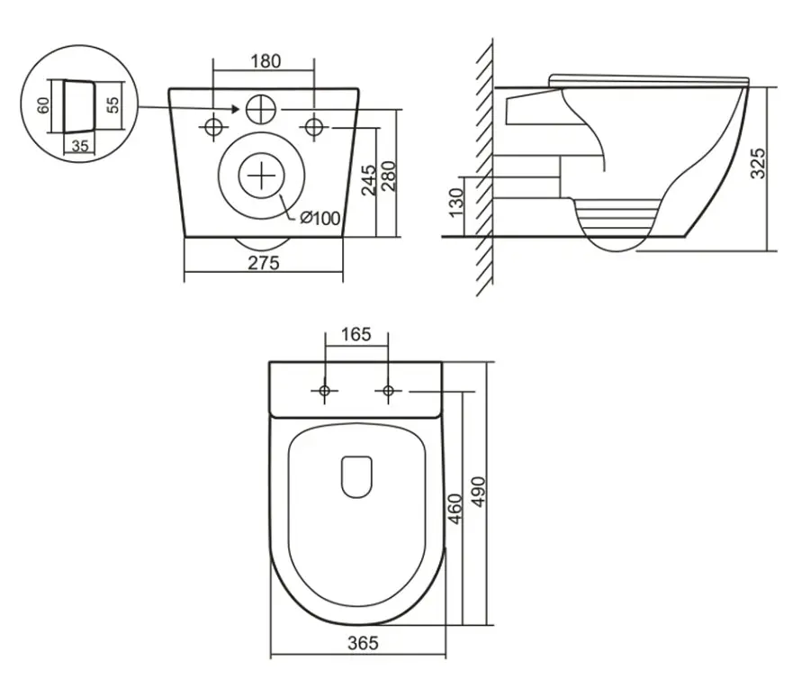 Унітаз підвісний Qtap Robin Ultra Quiet, з сидінням Slim Duroplast/ Soft-close/ Quick relase QT13332381АSMR - фото 8