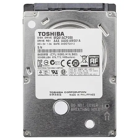 Накопитель HDD Toshiba 2.5" SATA 500GB 7200rpm 16MB (MQ01ACF050) Ref (MQ01ACF050_) - фото 3