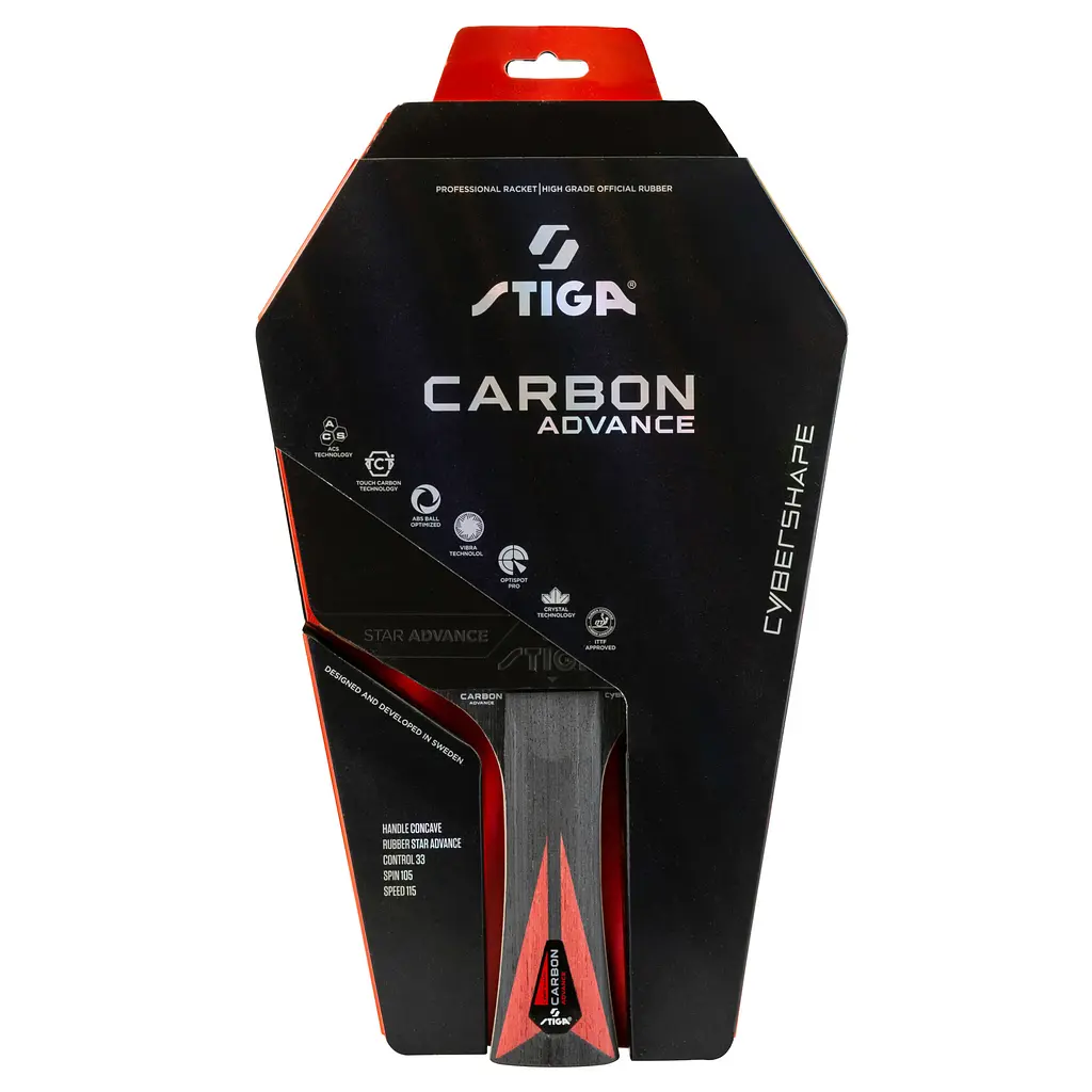Ракетка для настільного тенісу Stiga Carbon Advance Cybershape FL (1215-1101-35) - фото 7