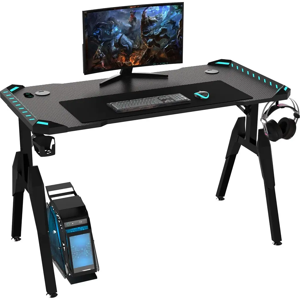 Комп'ютерний ігровий стіл GT Racer T-1244 Black [125839] - фото 5