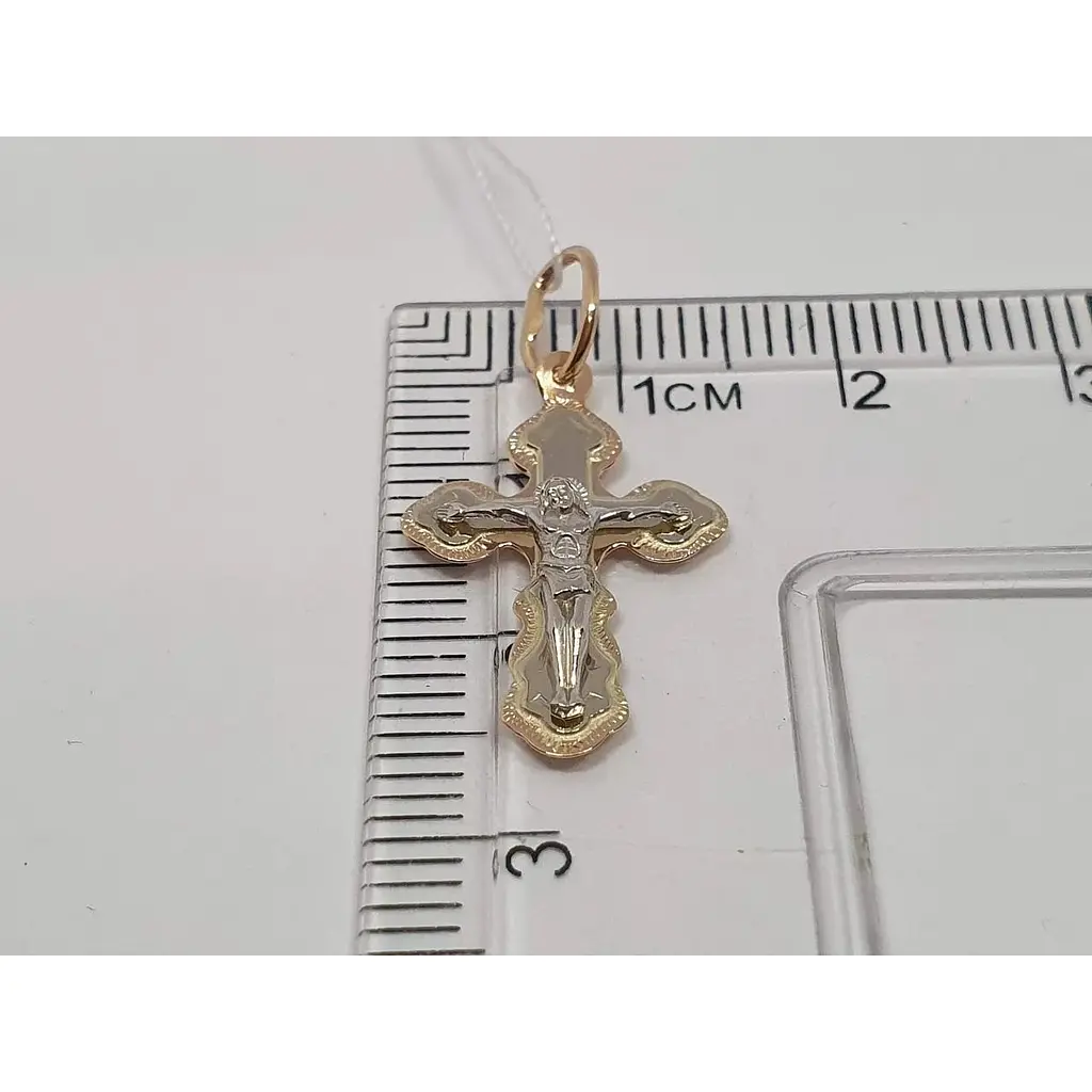 Золотий хрестик Харківська ювелірна фабрика. Розп'яття Христа. 118-АНВРР - фото 4