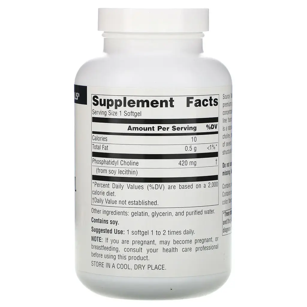 Фосфатидилхолин в лецитине Source Naturals Phosphatidyl Choline 420 мг 180 капсул - фото 2