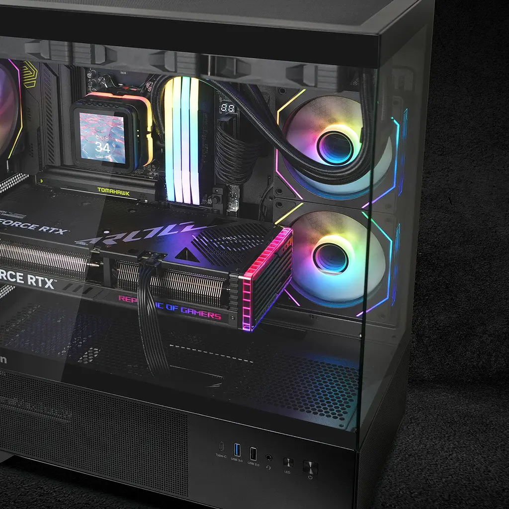 Zalman Корпус Chronix V2 без БР, 1xUSB3.0, 1xUSB2.0, 1x Type C, 2x120мм ARGB Reverse, 4x120мм ARGB, VGA 410мм, LCS ready, TG Side/Front Panel, ATX, чорний - фото 8