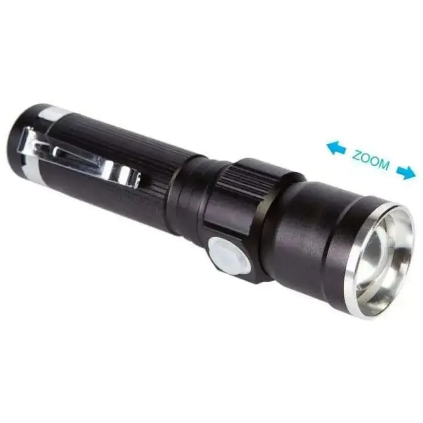 Ручной фонарь RB-203 с зумом Zoom T6 18650 micro-USB Черный - фото 4