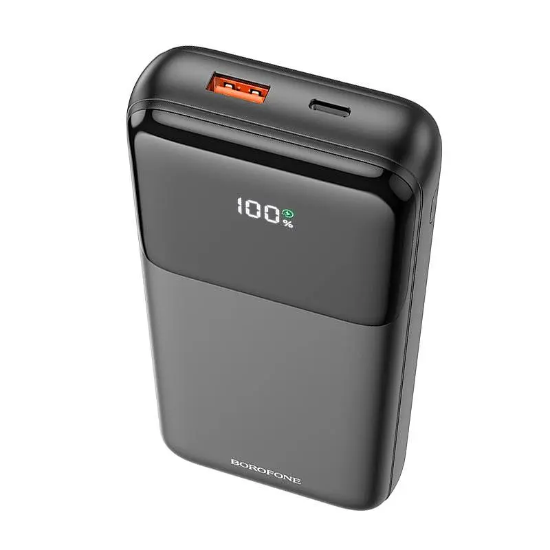 Внешний аккумулятор с 2 кабелями Borofone BJ22A fully compatible with cable 20000mAh черный - фото 3