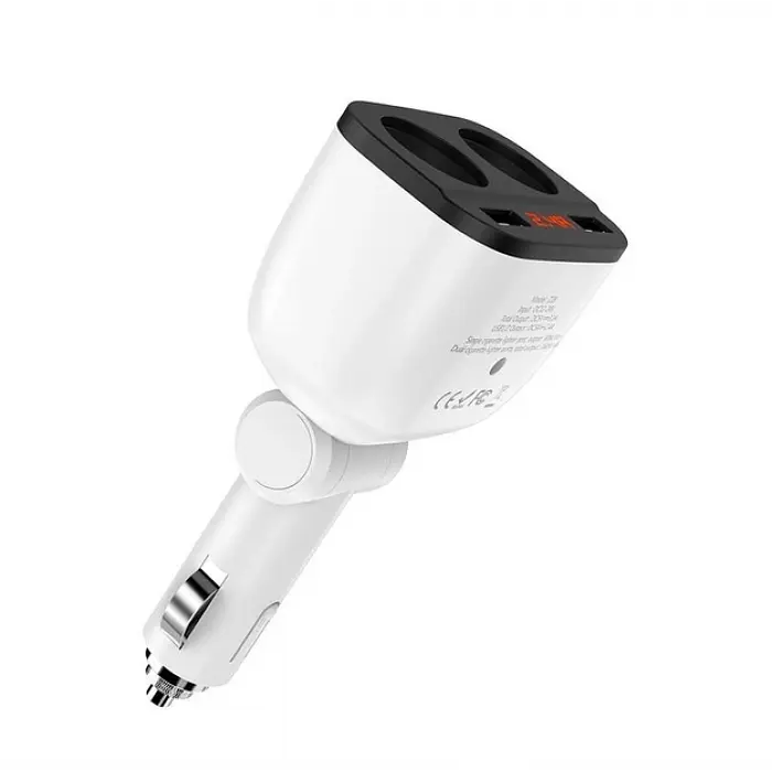 Автомобільна зарядка від прикурювача біла HOCO Z28 Power Ocean 2 USB 3.1A - фото 4