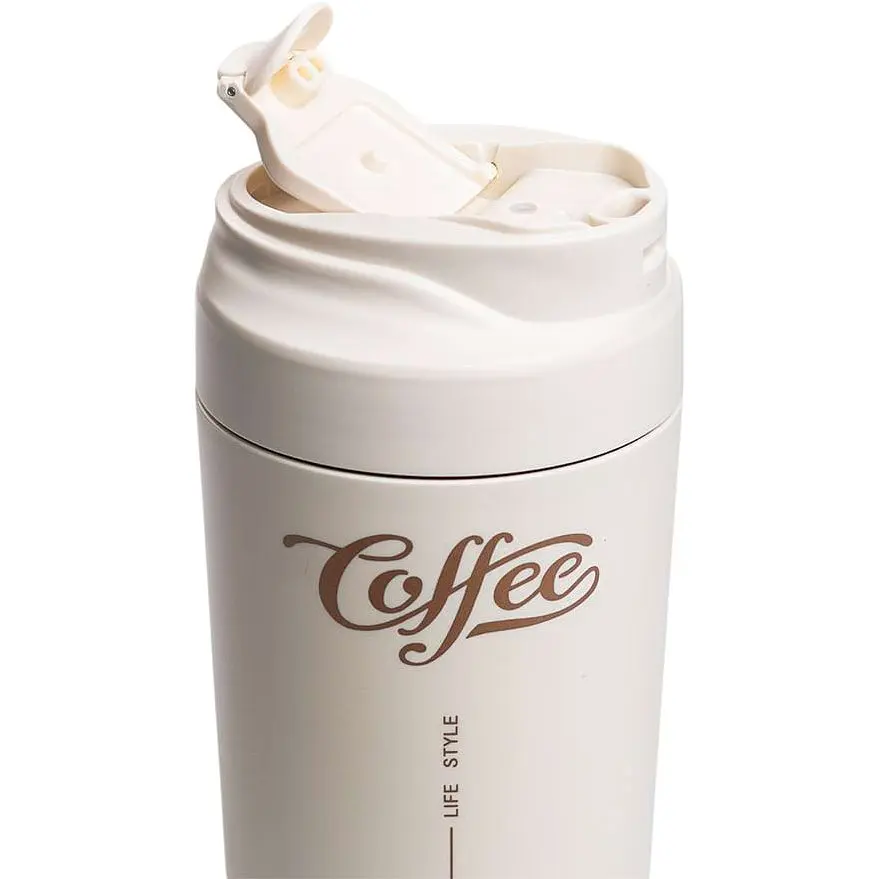 Термочашка Coffee 480 мл з керамічною колбою, бежевий Yiwu HP-14-14BE - фото 4