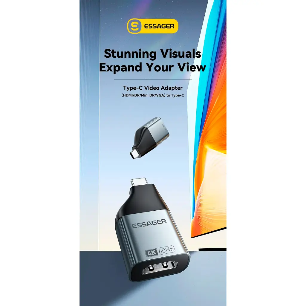Перехідник HDMI F to USB-C M 4K60Hz Essager (EZJHD60-MJ0G-P) - фото 2