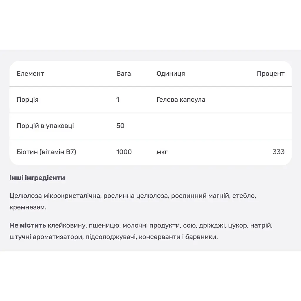 Біотин В7 Solgar 1000 мкг 500 гелевих капсул - фото 4