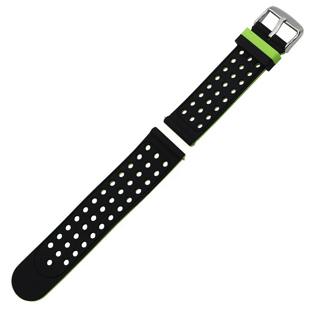 Двойной ремешок Primo с перфорацией для Garmin Vivoactive 3/Vivomove HR/Forerunner 245/645 Black Green - фото 3