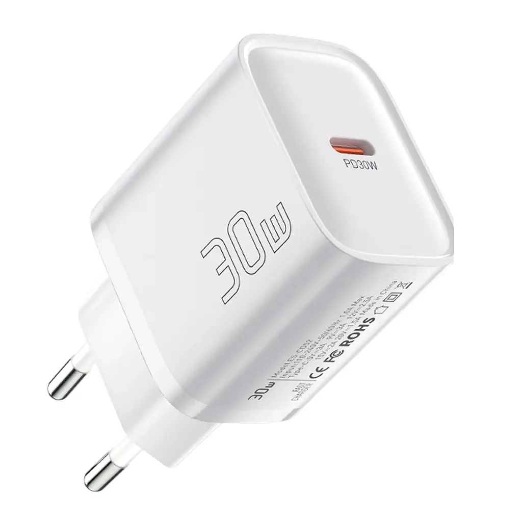 Блок живлення Essager Mini 30W USB type-C PD 3.0, QC 3.0 (білий)