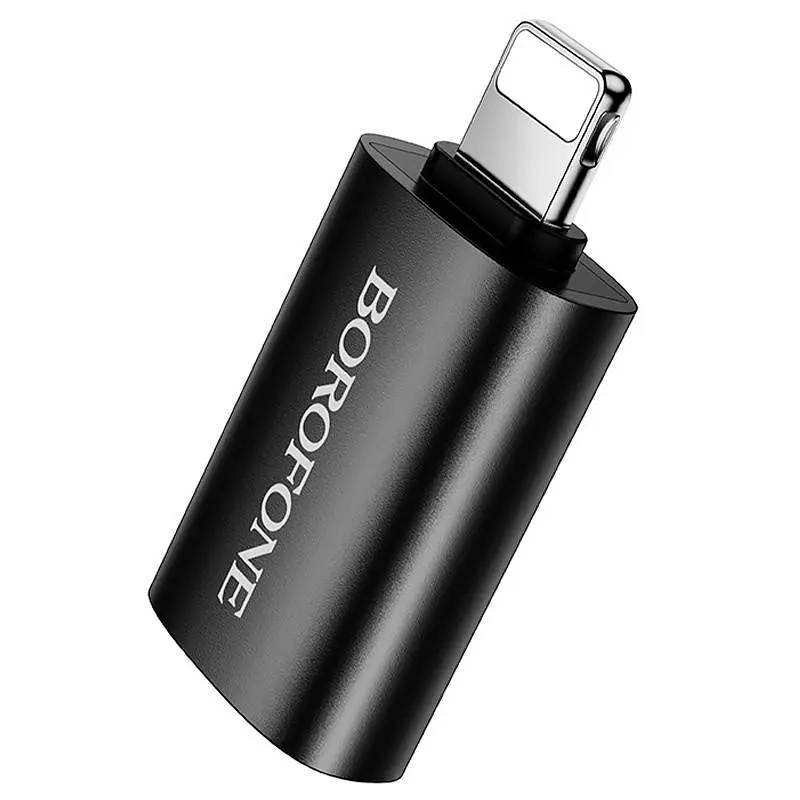Переходник Borofone BV26 Lightning Male to USB Female USB 2.0 Черный - фото 4