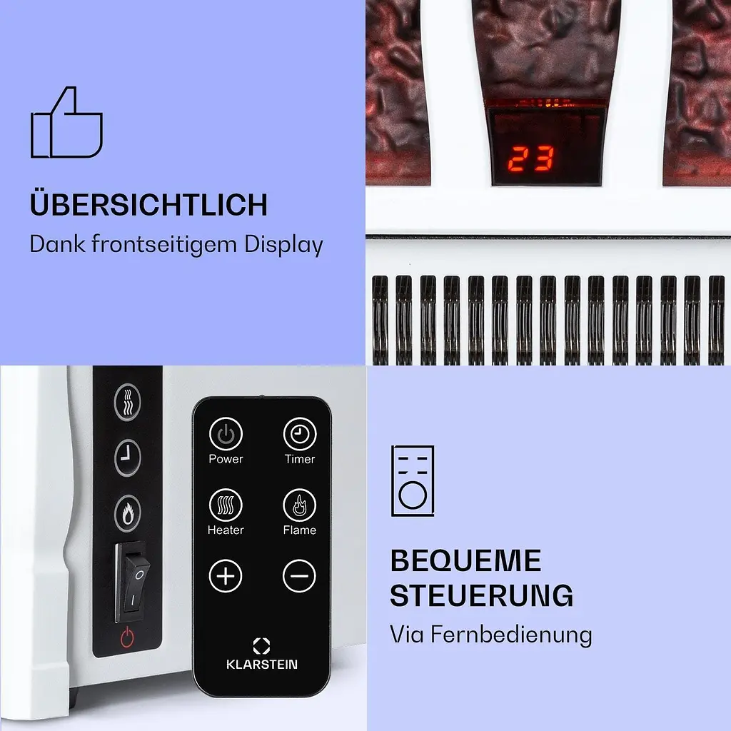 Камін електричний Klarstein Kamini FXL 2G білий (10038367) - фото 3
