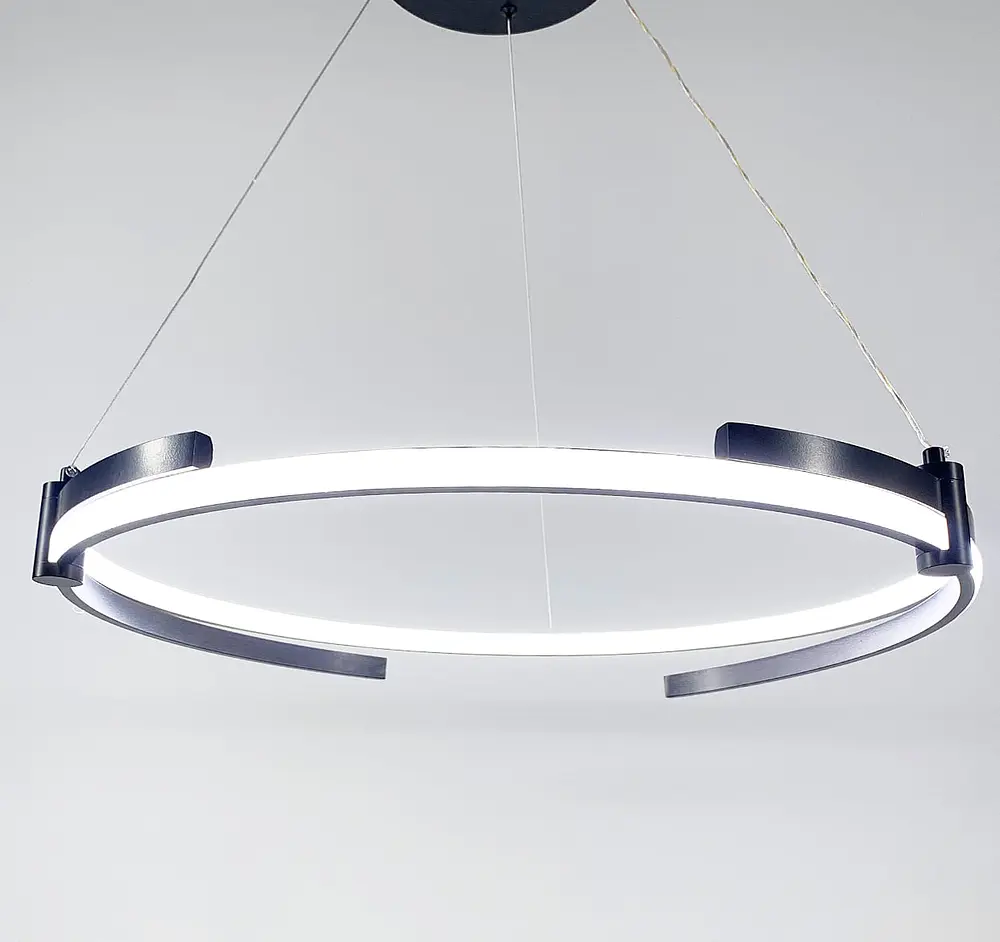 LED люстра в черном каркасе Line.F Диаметр 60см - фото 7