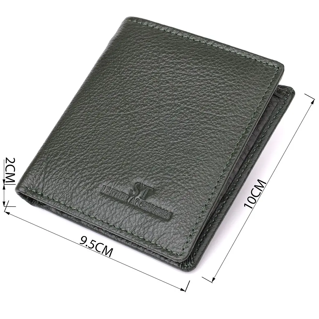 Жіночий гаманець на магніті з натуральної шкіри ST Leather 23093 зелений - фото 3