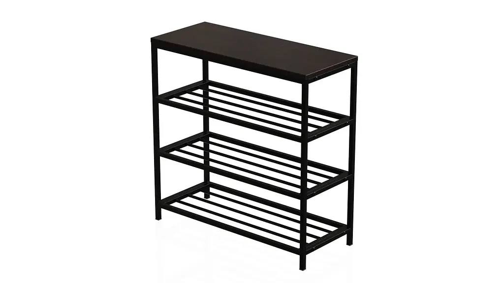 Полиця для взуття Слайм 3 Ferrum-decor 635x630x260 Чорний метал ДСП Венге Магія 16 мм (FRD-105157) - фото 8