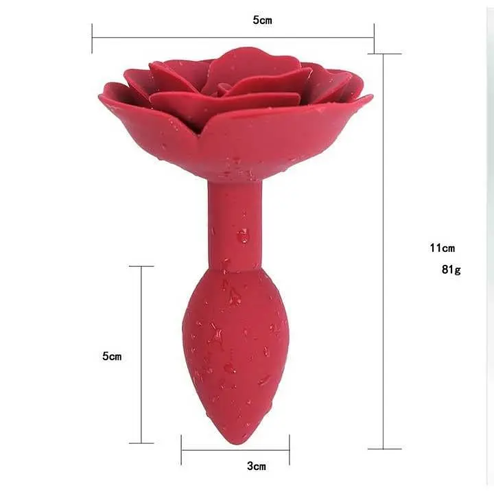 Силиконовая анальная пробка 'Rose' от SILICON 11 см Бордовый K0633-1 - фото 2