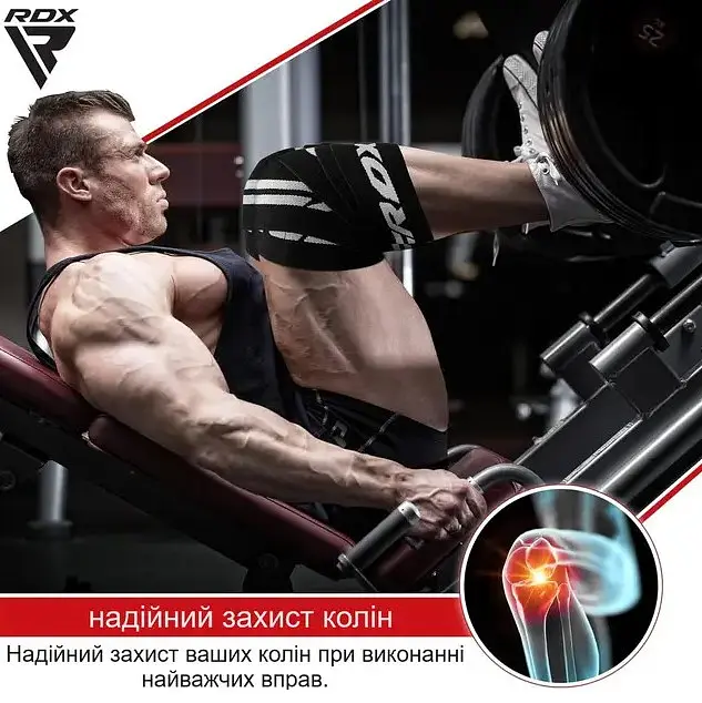 Бинти на коліна RDX K1 GYM Knee Wraps Army Green (WAH-K1AG) - фото 2