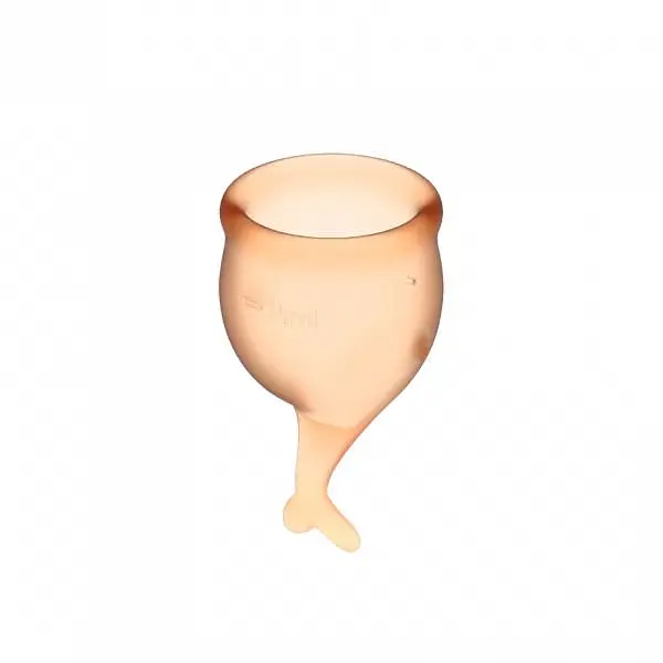 Satisfyer Feel Secure - набір менструальних чаш, 15 мл і 20 мл (Помаранчевий) - фото 5
