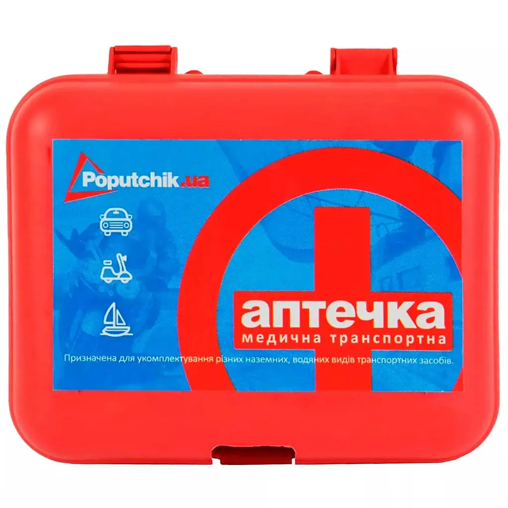 Автомобільна аптечка ТУ (40-001-П) пластиковий футляр (4820191850187)