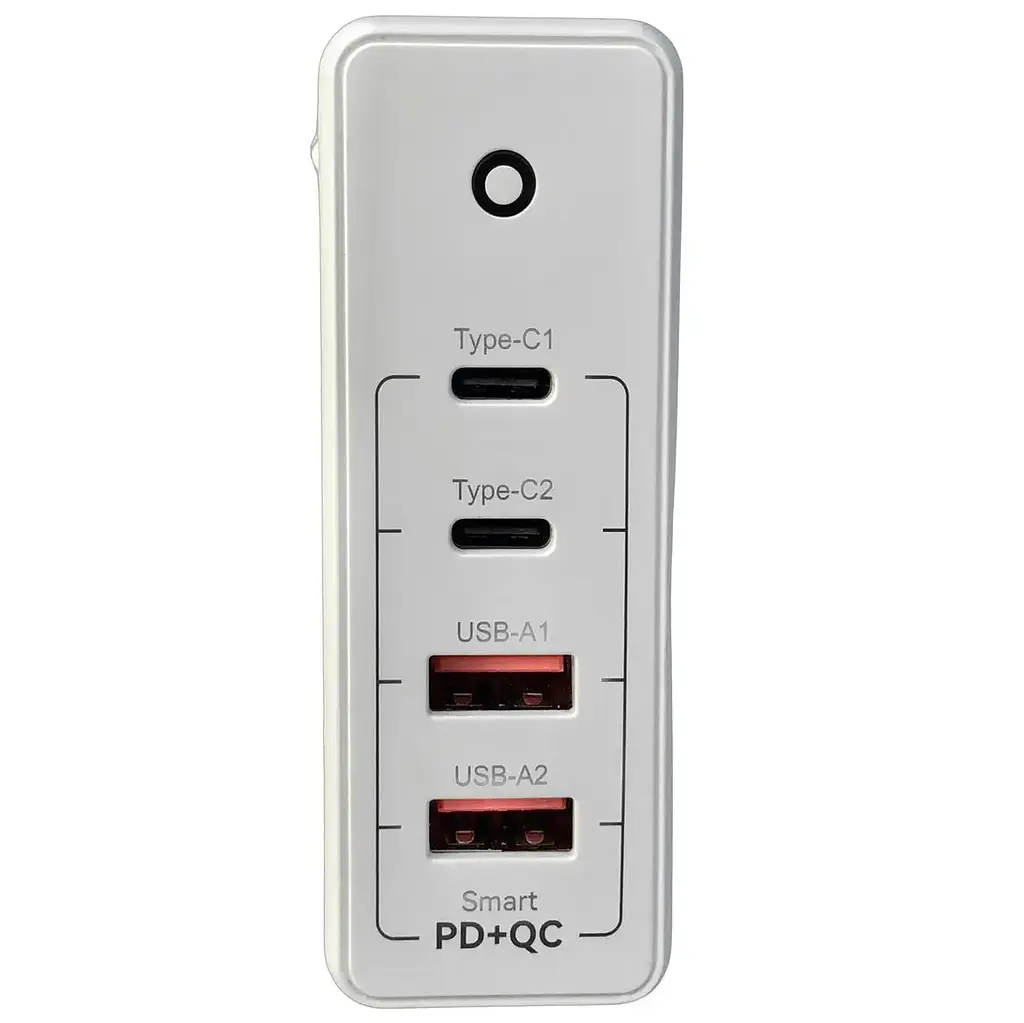 Зарядний пристрій Vokamo 2хType-C, 2хUSB Spow GaN 100W - фото 3